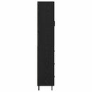 Highboard med skuffe Sort eg 34,5 x 34 x 180 cm Konstrueret træ