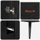 Highboard med skuffe Sort eg 69,5 x 34 x 180 cm Konstrueret træ