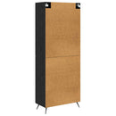 Highboard med skuffe Sort eg 69,5 x 34 x 180 cm Konstrueret træ