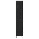 Highboard med skuffe Sort eg 69,5 x 34 x 180 cm Konstrueret træ