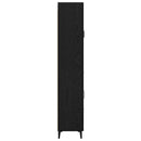 Highboard med skuffe Sort eg 69,5 x 34 x 180 cm Konstrueret træ