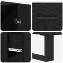 Highboard 2 pcs Sort eg 69,5 x 34 x 180 cm Ingeniørtræ og glas