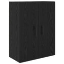 Highboard 2 pcs Sort eg 69,5 x 34 x 180 cm Ingeniørtræ og glas