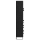 Highboard 2 pcs Sort eg 69,5 x 34 x 180 cm Ingeniørtræ og glas