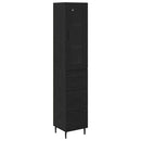 Highboard med skuffe Sort eg 34,5 x 34 x 180 cm Konstrueret træ