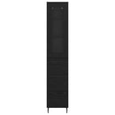 Highboard med skuffe Sort eg 34,5 x 34 x 180 cm Konstrueret træ