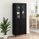 Highboard 2 pcs Sort eg Konstrueret træ