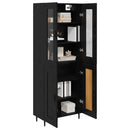 Highboard 2 pcs Sort eg Konstrueret træ