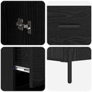 Highboard med skuffe Sort eg 34,5 x 34 x 180 cm Konstrueret træ
