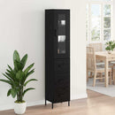 Highboard med skuffe Sort eg 34,5 x 34 x 180 cm Konstrueret træ