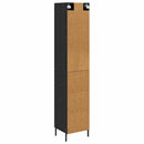 Highboard med skuffe Sort eg 34,5 x 34 x 180 cm Konstrueret træ