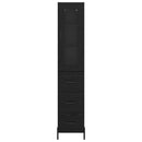 Highboard med skuffe Sort eg 34,5 x 34 x 180 cm Konstrueret træ