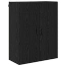 Highboard med skuffe Sort eg 69,5 x 34 x 180 cm Konstrueret træ