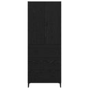 Highboard med skuffe Sort eg 69,5 x 34 x 180 cm Konstrueret træ