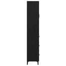 Highboard med skuffe Sort eg 69,5 x 34 x 180 cm Konstrueret træ