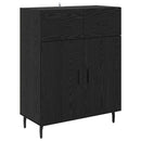 Highboard med skuffe 2 pcs Sort eg Konstrueret træ
