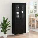 Highboard med skuffe 2 pcs Sort eg Konstrueret træ