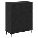 Highboard med skuffe 2 pcs Sort eg Konstrueret træ