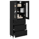 Highboard 2 stk. Sort eg 69,5 x 34 x 180 cm Konstrueret træ