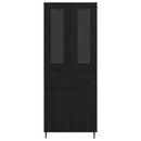 Highboard med skuffe 2 pcs Sort eg Konstrueret træ