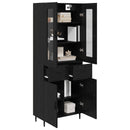 Highboard 2 stk. Sort eg 69,5 x 34 x 180 cm Konstrueret træ
