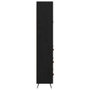 Highboard med skuffe Sort eg 69,5 x 34 x 180 cm Konstrueret træ