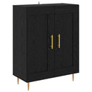 Highboard med skuffe Sort eg 69,5 x 34 x 180 cm Konstrueret træ