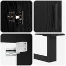 Highboard 2 pcs Sort eg 69,5 x 34 x 180 cm Ingeniørtræ og glas
