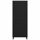 Highboard 2 pcs Sort eg 69,5 x 34 x 180 cm Ingeniørtræ og glas