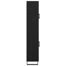 Highboard 2 pcs Sort eg 69,5 x 34 x 180 cm Ingeniørtræ og glas