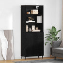 Highboard Sort eg 69,5 x 34 x 180 cm Ingeniørtræ og glas