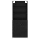 Highboard Sort eg 69,5 x 34 x 180 cm Ingeniørtræ og glas
