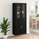 Highboard 2 pcs Sort eg Konstrueret træ