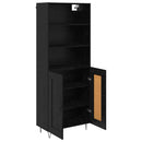 Highboard med skuffe 2 pcs Sort eg Konstrueret træ