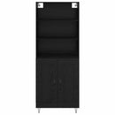 Highboard med skuffe 2 pcs Sort eg Konstrueret træ