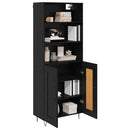 Highboard med skuffe 2 pcs Sort eg Konstrueret træ