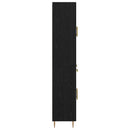 Highboard med skuffe 2 pcs Sort eg Konstrueret træ