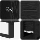 Highboard med skuffe Sort eg 69,5 x 34 x 180 cm Konstrueret træ