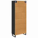 Highboard med skuffe Sort eg 69,5 x 34 x 180 cm Konstrueret træ