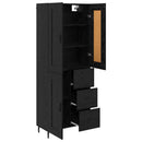 Highboard 2 pcs Sort eg 69,5 x 34 x 180 cm Konstrueret træ