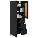 Highboard 2 pcs Sort eg 69,5 x 34 x 180 cm Konstrueret træ