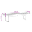 Spisebænk NOAIN 180 x 41 x 45 cm Massivt fyrretræ Sort