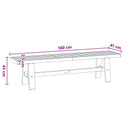 Spisebænk NOAIN 160 x 41 x 45 cm Massivt fyrretræ Sort