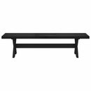Spisebænk NOAIN 160 x 41 x 45 cm Massivt fyrretræ Sort