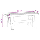 Spisebænk NOAIN 120 x 41 x 45 cm Massivt fyrretræ Sort