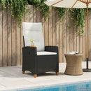 Lænestol med teplade med pude 62 x 64 x 112 cm polyrattan