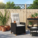 Lænestol med teplade med pude 62 x 64 x 112 cm polyrattan