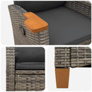 Lænestol med teplade med pude 62 x 64 x 112 cm polyrattan