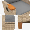 Lænestol med teplade med pude 62 x 64 x 112 cm polyrattan