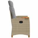 Lænestol med teplade med pude 62 x 64 x 112 cm polyrattan